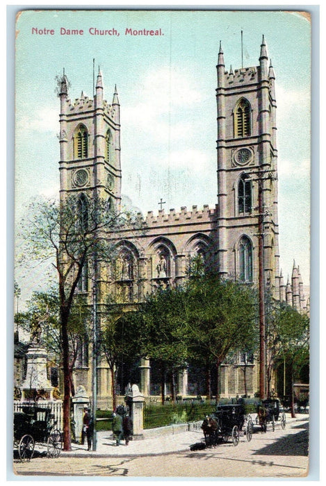 1907 Notre Dame Church Montreal Quebec Canada Antique Posted Postcard