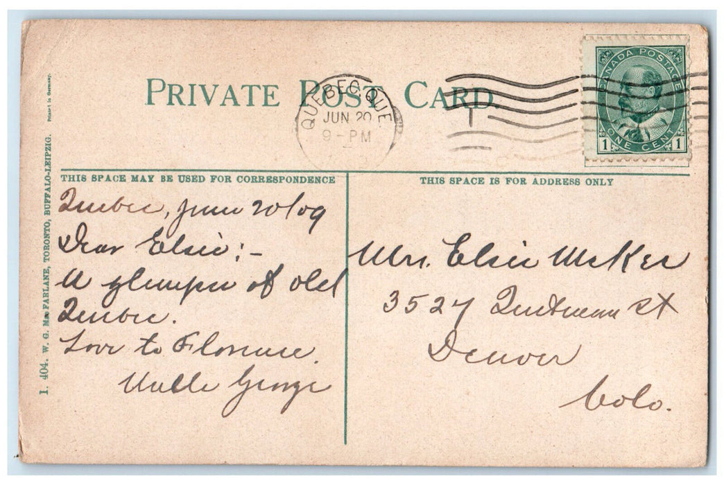 1909 Sous Le Gap Street Quebec Canada Horse Carriage Antique Posted Postcard
