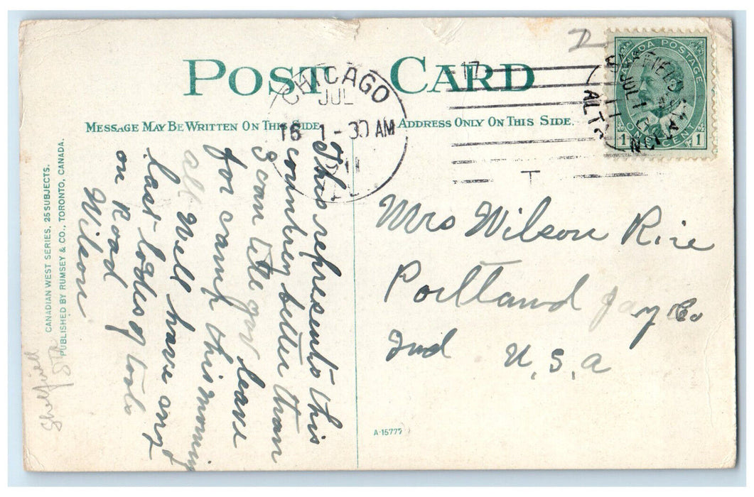1911 View of Sunset on the Prairie Western Canada Antique Posted Postcard