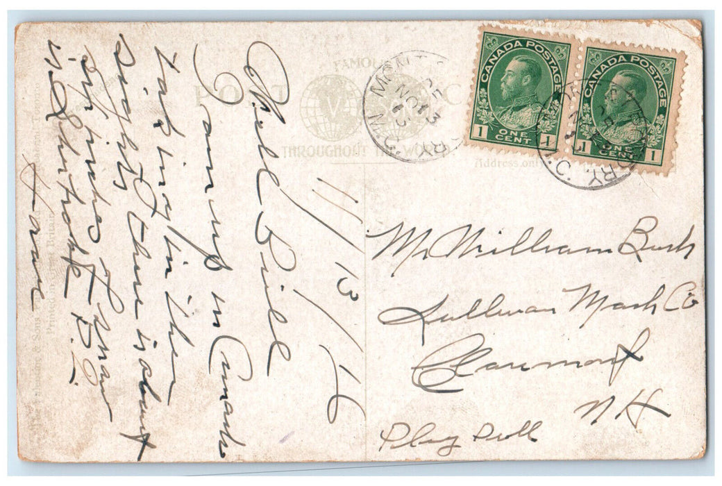 1916 St. Vincent De Paul Hospital Sherbrooke Quebec Canada Posted Postcard