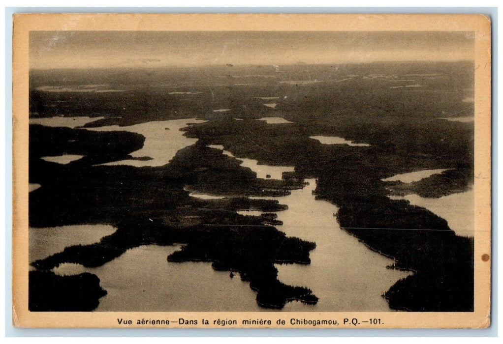 1945 Vue Aerienne Dans La Region Miniere De Chibogamou Quebec Canada Postcard