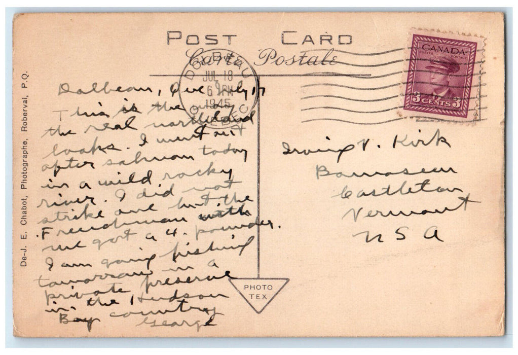 1945 Vue Aerienne Dans La Region Miniere De Chibogamou Quebec Canada Postcard