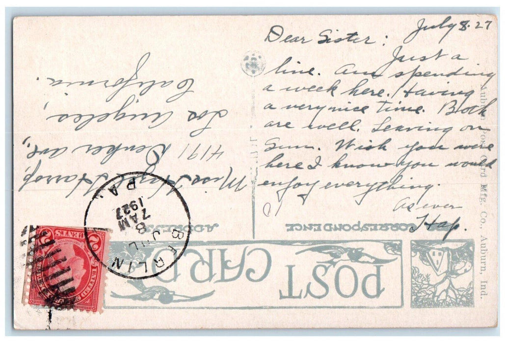 1927 High School Building Campus Berlin Pennsylvania PA Posted Vintage Postcard
