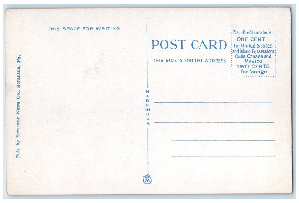 c1930's St. Peter's Cathedral And Rectory Cars Scranton Pennsylvania PA Postcard