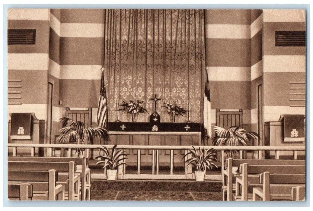 c1940 Altar Chapel Pittsburg Replacement Depot Pittsburg California CA Postcard