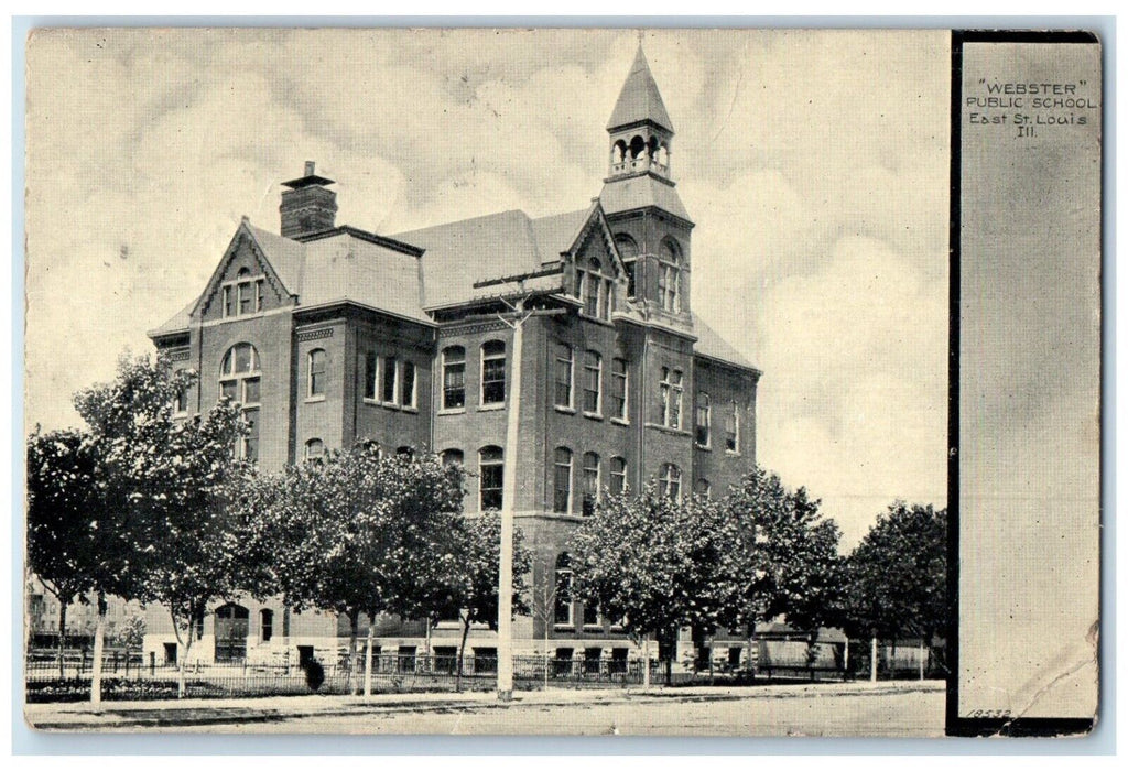 1909 Webster Public School East Building St. Louis Illinois IL Antique Postcard