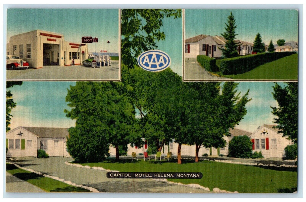 c1950's Capitol Motel Helena Bozeman Montana MT, Multiview Vintage Postcard