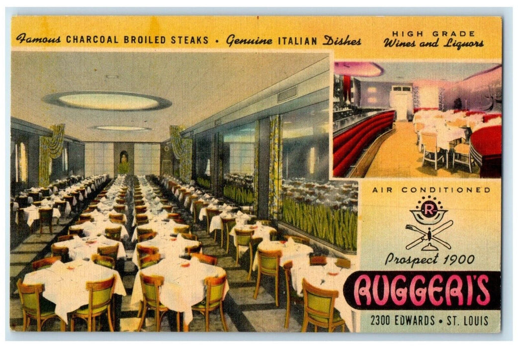 Ruggeri's Restaurant Italian Dishes Interior St. Louis Missouri MO Postcard