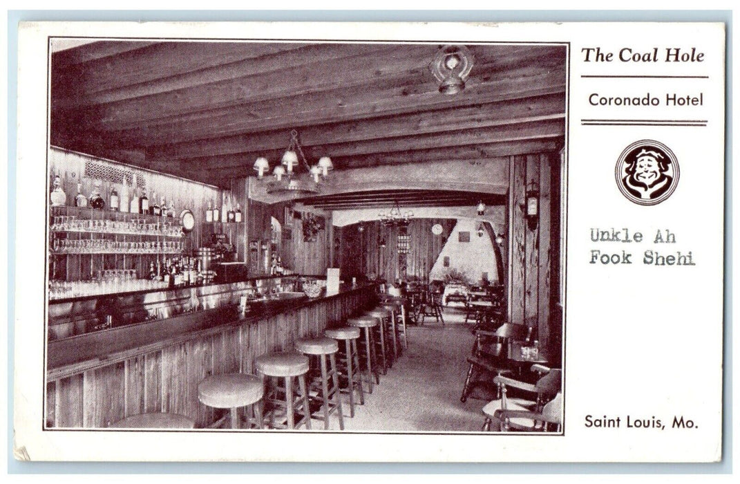 1944 The Coal Hole Coronado Hotel Interior View Saint Louis Missouri MO Postcard