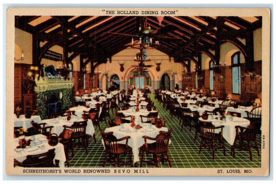 Bevo Mill Restaurant Holland Dining Room St. Louis Missouri MO Vintage Postcard