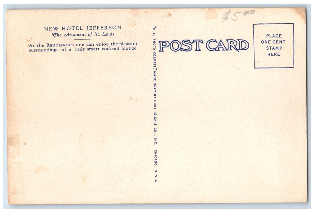 c1930's New Hotel Jefferson Dining Room Saint Louis Missouri MO Vintage Postcard