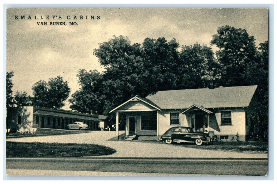 c1940's Smalley's Cabins Cars Roadside Van Buren Missouri MO Vintage Postcard