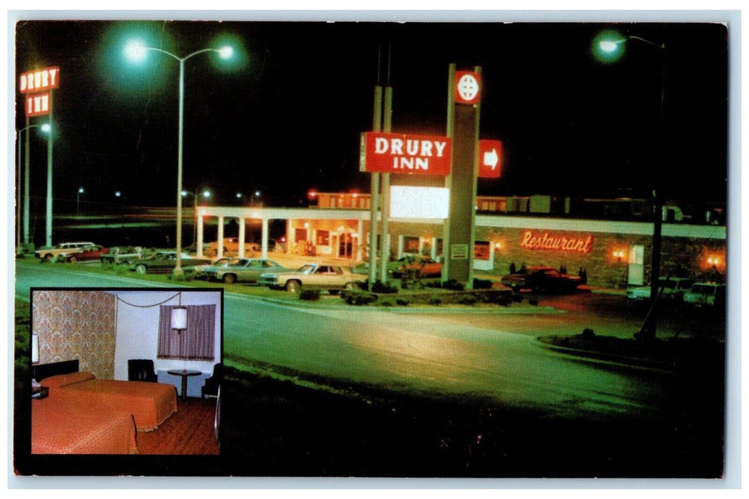 Drury Inn And Restaurant Springfield Missouri MO, Room View Vintage Postcard