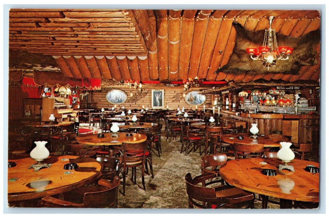 1960 Interior View Clearman's North Woods Inn Restaurant San Gabriel CA Postcard