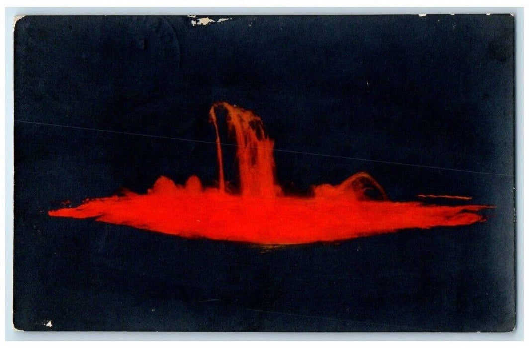 c1920's Volcano Crater Magma Red Kilauea Volcano House HI RPPC Photo Postcard