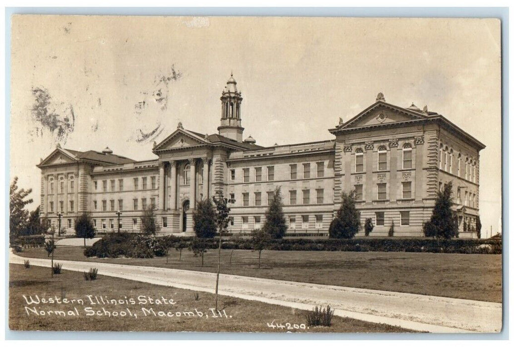 1915 Western Illinois State Normal School View Macomb IL RPPC Photo Postcard