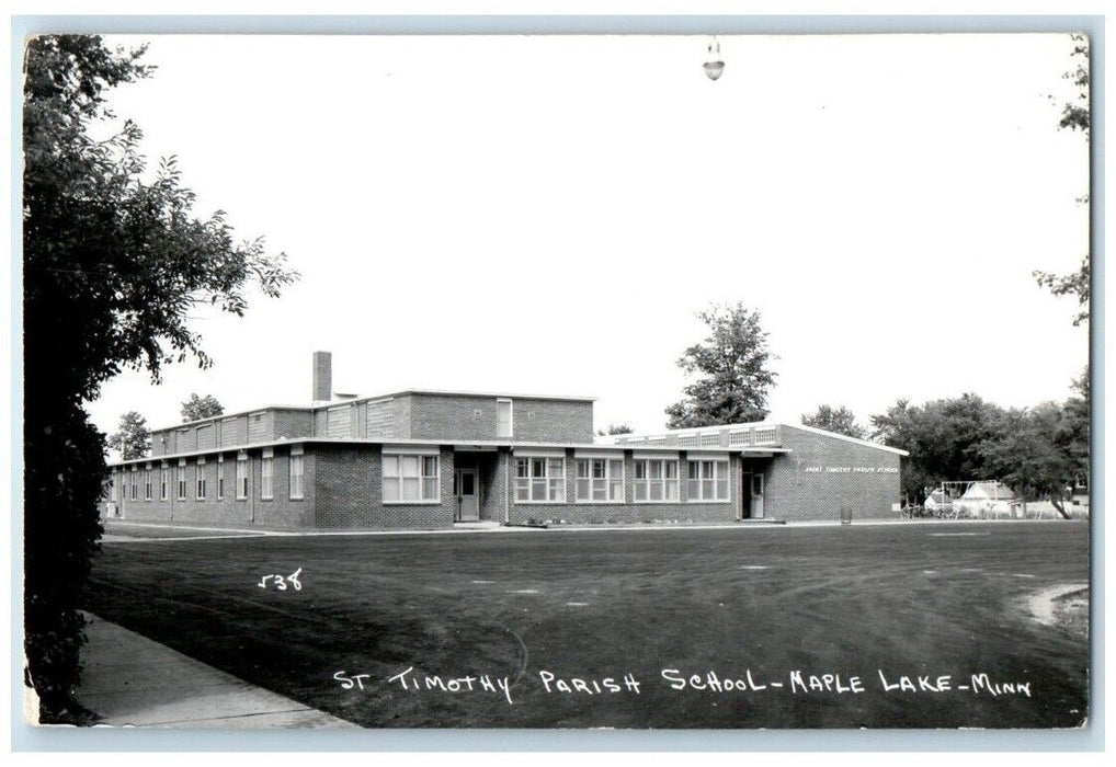 c1950's St. Timothy Parish School Maple Lake Minnesota MN RPPC Photo Postcard