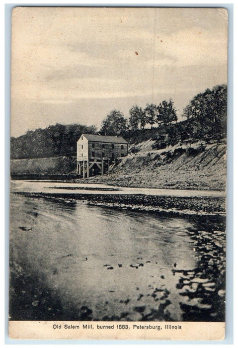 1908 View Of Old Salem Mill Petersburg Illinois IL Posted Antique Postcard