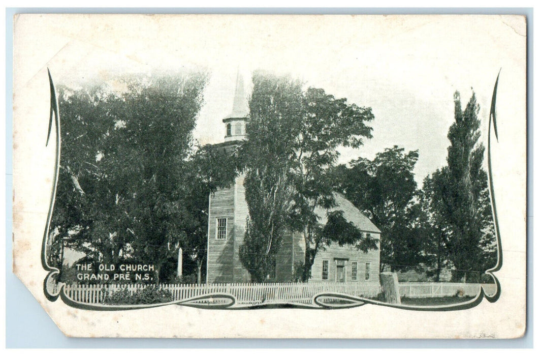 c1905 Old Church Grand Pre Nova Scotia Canada Unposted Antique Postcard