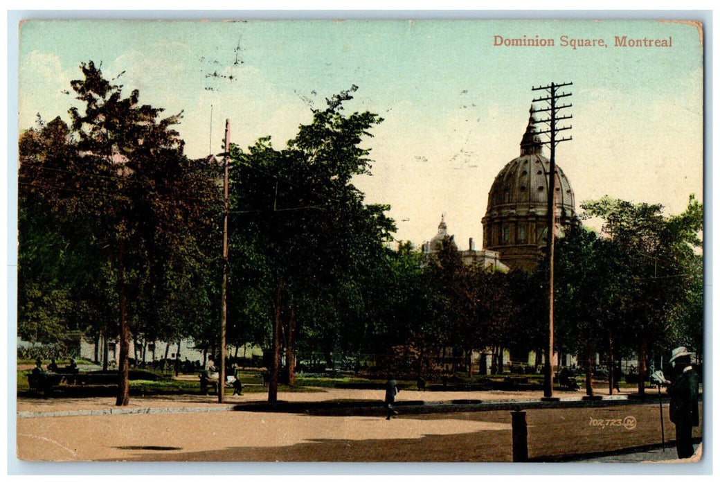 1912 Dominion Square Montreal Quebec Canada Posted Antique Postcard