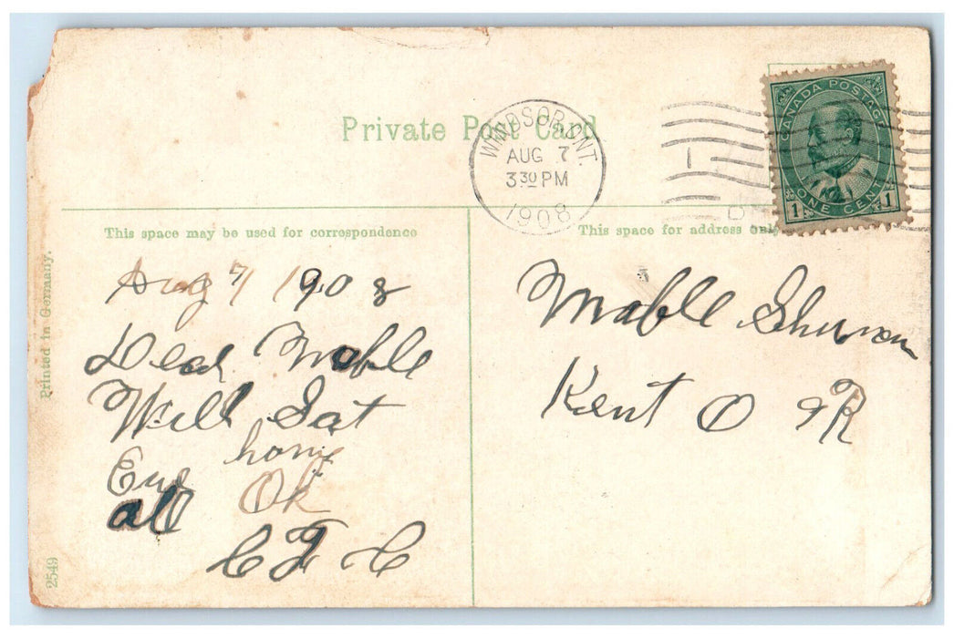 1908 Carpets Oak Hall Clotheiers Sandwich Street Windsor Canada Antique Postcard