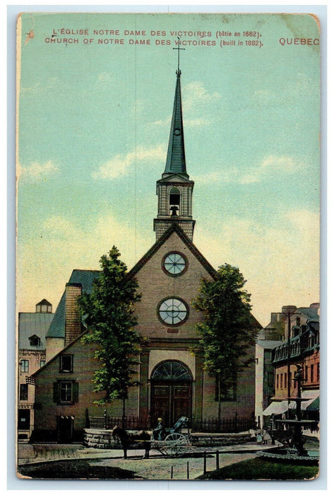 c1910 Church of Notre Dame Des Victoires Quebec Canada Antique Postcard