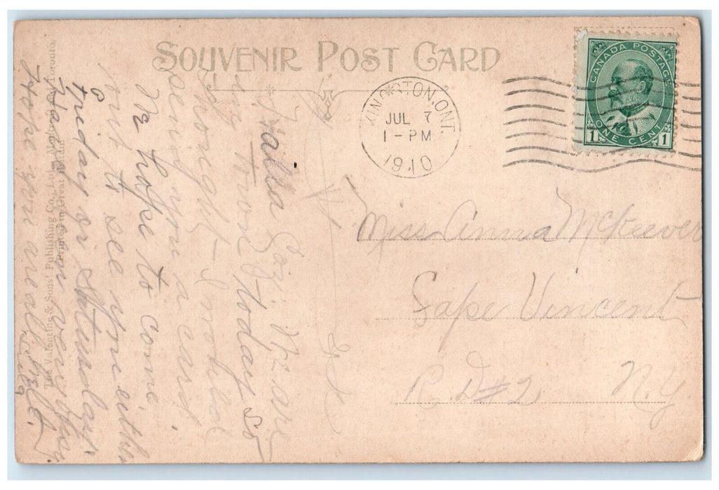 1910 Scene at Victoria School Kingston Canada Antique Posted Postcard