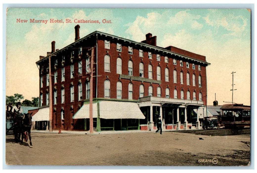 1911 New Murray Hotel St. Catharines Ontario Canada Antique Posted Postcard