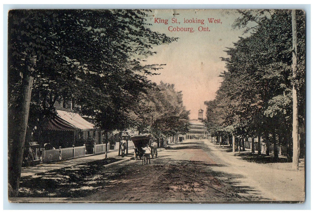 1917 King Street Looking West Cobourg Ontario Canada Posted Antique Postcard