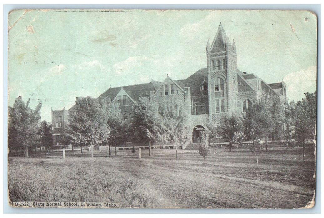 1909 State Normal School Building Campus Lewiston Idaho ID Antique Postcard