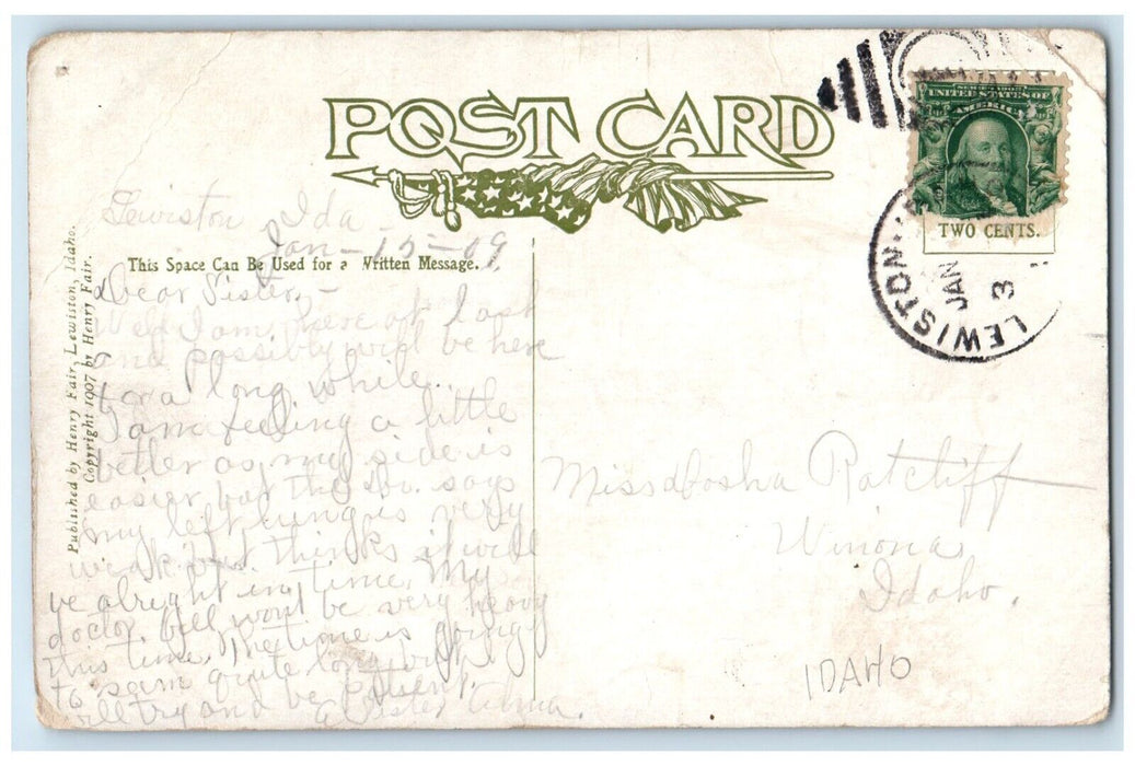 1909 State Normal School Building Campus Lewiston Idaho ID Antique Postcard