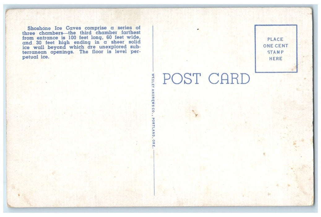 c1930's View Of Shoshone Ice Cave Southern Idaho ID Unposted Vintage Postcard