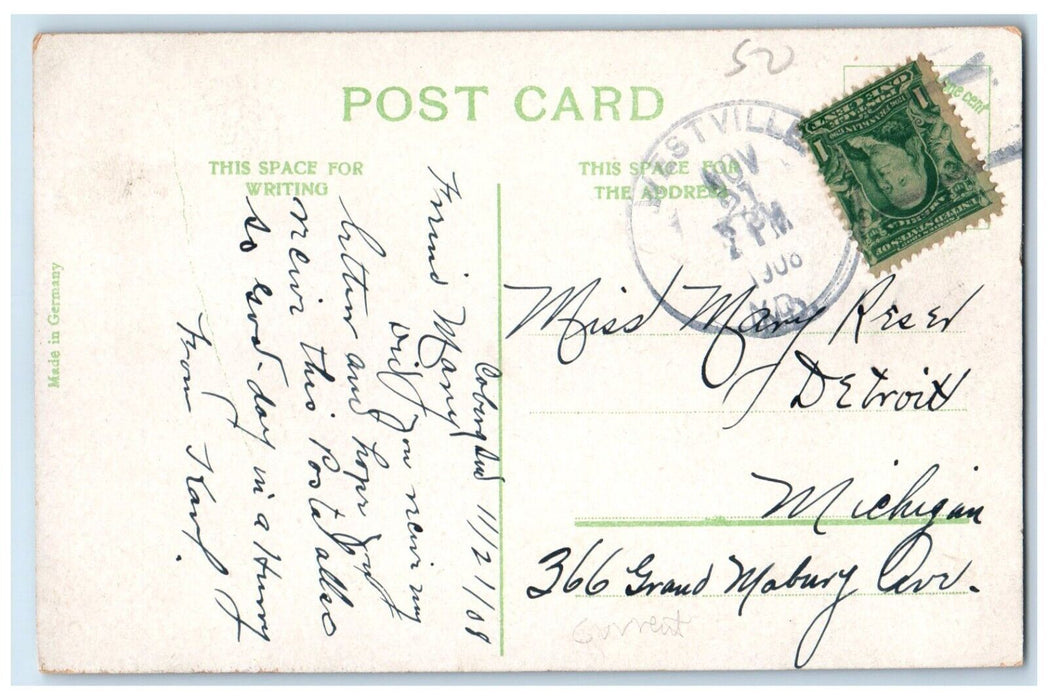 1908 Scenic View Mill Way Side Sager Lake Valparaiso Indiana IN Vintage Postcard