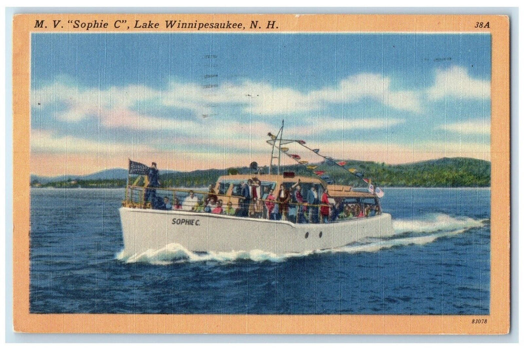 1958 MV Sophie C Lake Ship Winnipesaukee New Hampshire Vintage Antique Postcard