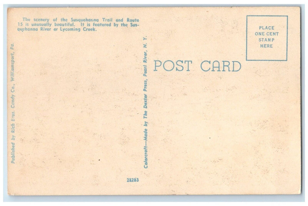 c1940 Susquehanna Trail Route Trout Run Field Williamsport Pennsylvania Postcard