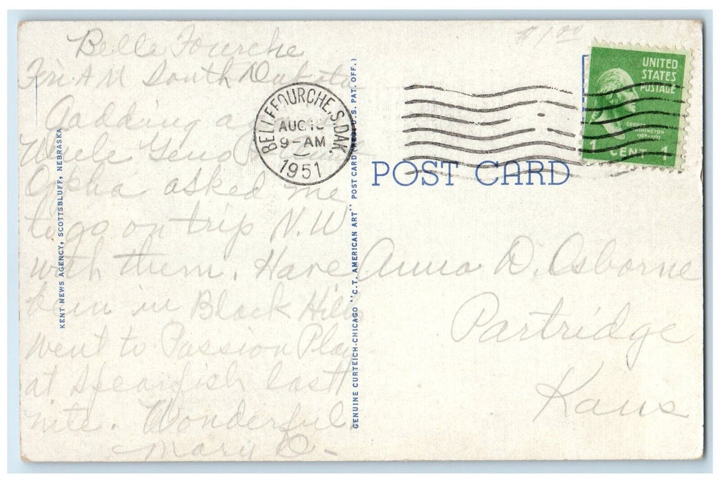 1951 Scenic View Sunken Garden City Park Alliance Nebraska NE Vintage Postcard