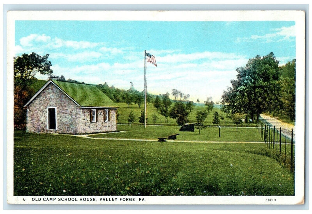 c1940 Old Camp School House Washington Valley Valley Forge Pennsylvania Postcard