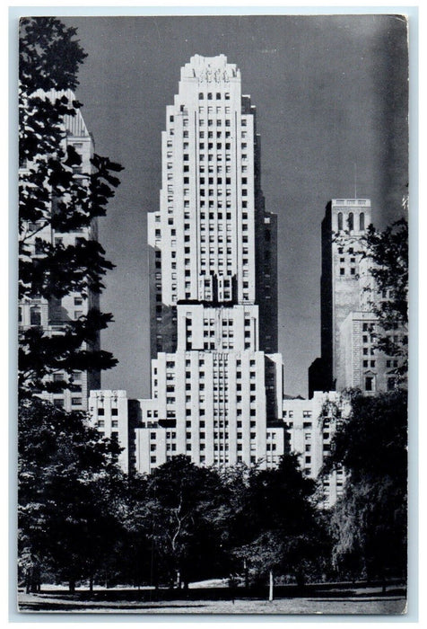 c1940 Essex House Central Park Casino On The Park Trees South New York Postcard