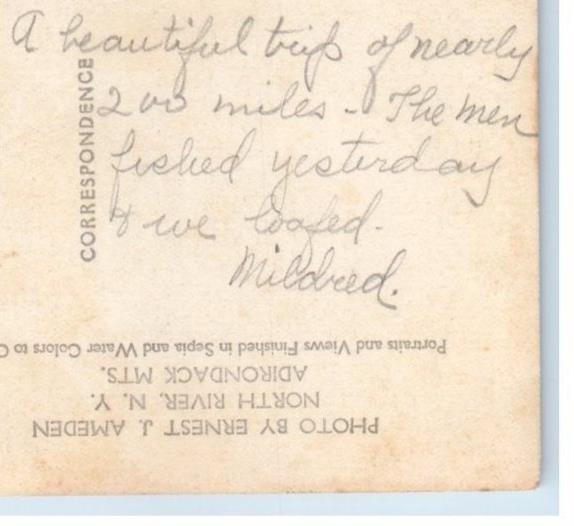 1923 Indian Lake Adirondack Mts. View Ernest Ameden Sabael NY RPPC Postcard