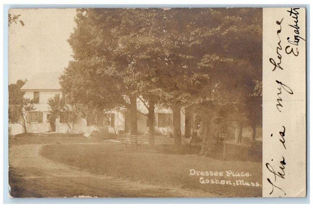 1908 Dresser Place Residence Home Goshen Massachusetts MA RPPC Photo Postcard