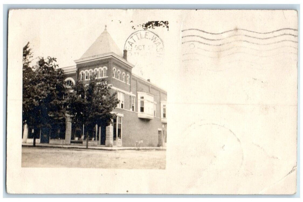 1907 Masonic Temple Building View Camden Indiana IN RPPC Photo Posted Postcard