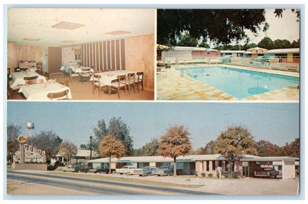 c1960's Sunset Motel Restaurant Albermarle North Carolina NC Multiview Postcard