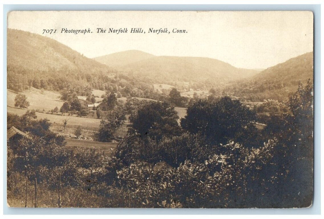 1910 The Norfolk Hills Mountain View Norfolk Connecticut CT RPPC Photo Postcard