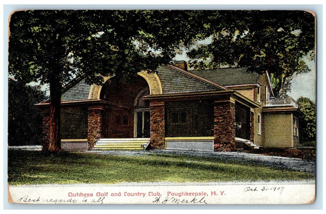 1907 Dutchess Golf And Country Club Poughkeepsie New York NY Antique Postcard
