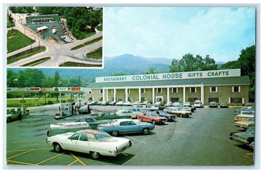 1975 Restaurant Colonial House Gifts Crafts Cars Caryville Tennessee TN Postcard