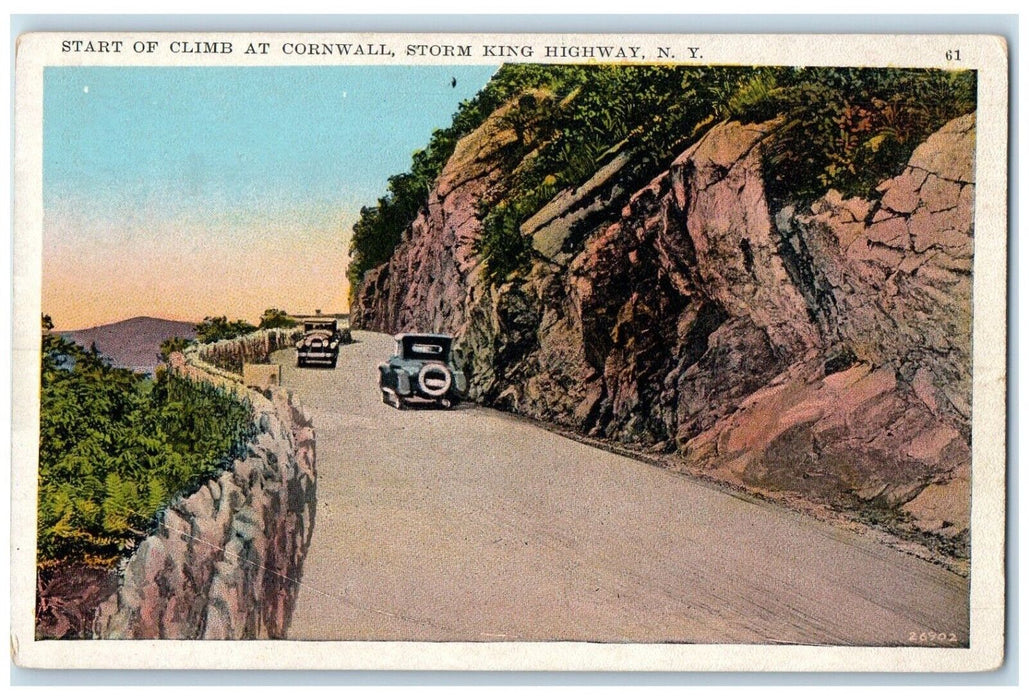 c1930's Start Of Climb At Cornwall Storm King Highway New York NY Postcard