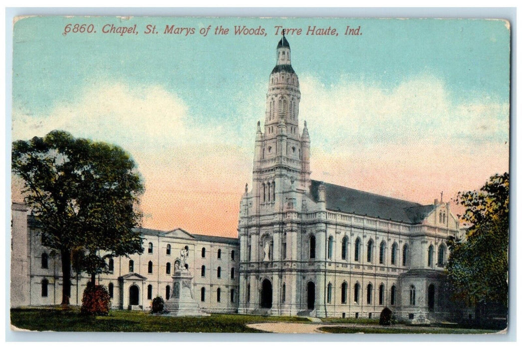 1912 Chapel St. Marys Woods Exterior Building Road Terre Haute Indiana Postcard