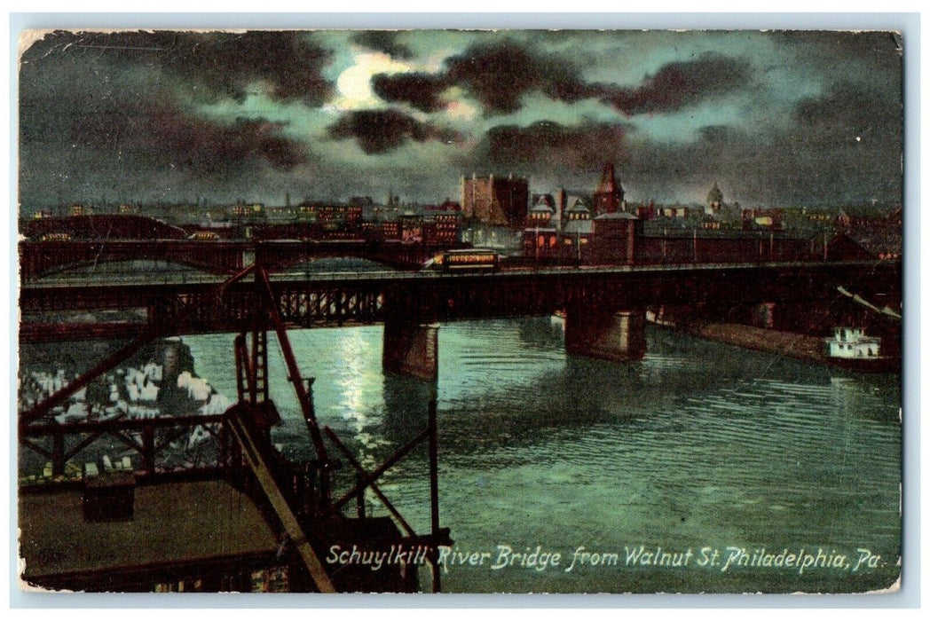 1909 Schuylkill River Bridge Walnut Lake St. Philadelphia Pennsylvania Postcard
