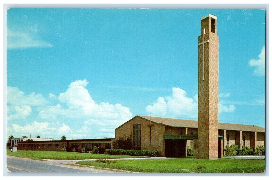 c1960's St. Mark Methodist Church Roadside Scene McAllen Texas TX Postcard