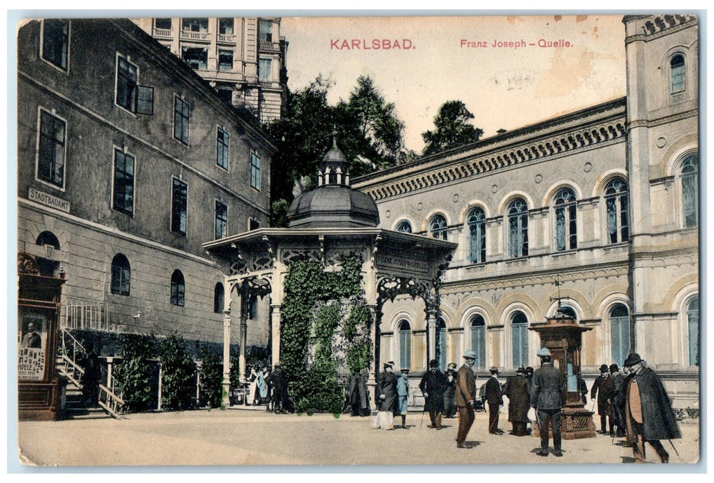 1907 View of Franz Joseph Quelle Karlsbad Austria Posted Antique Postcard